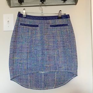 Colored high-low mini skirt